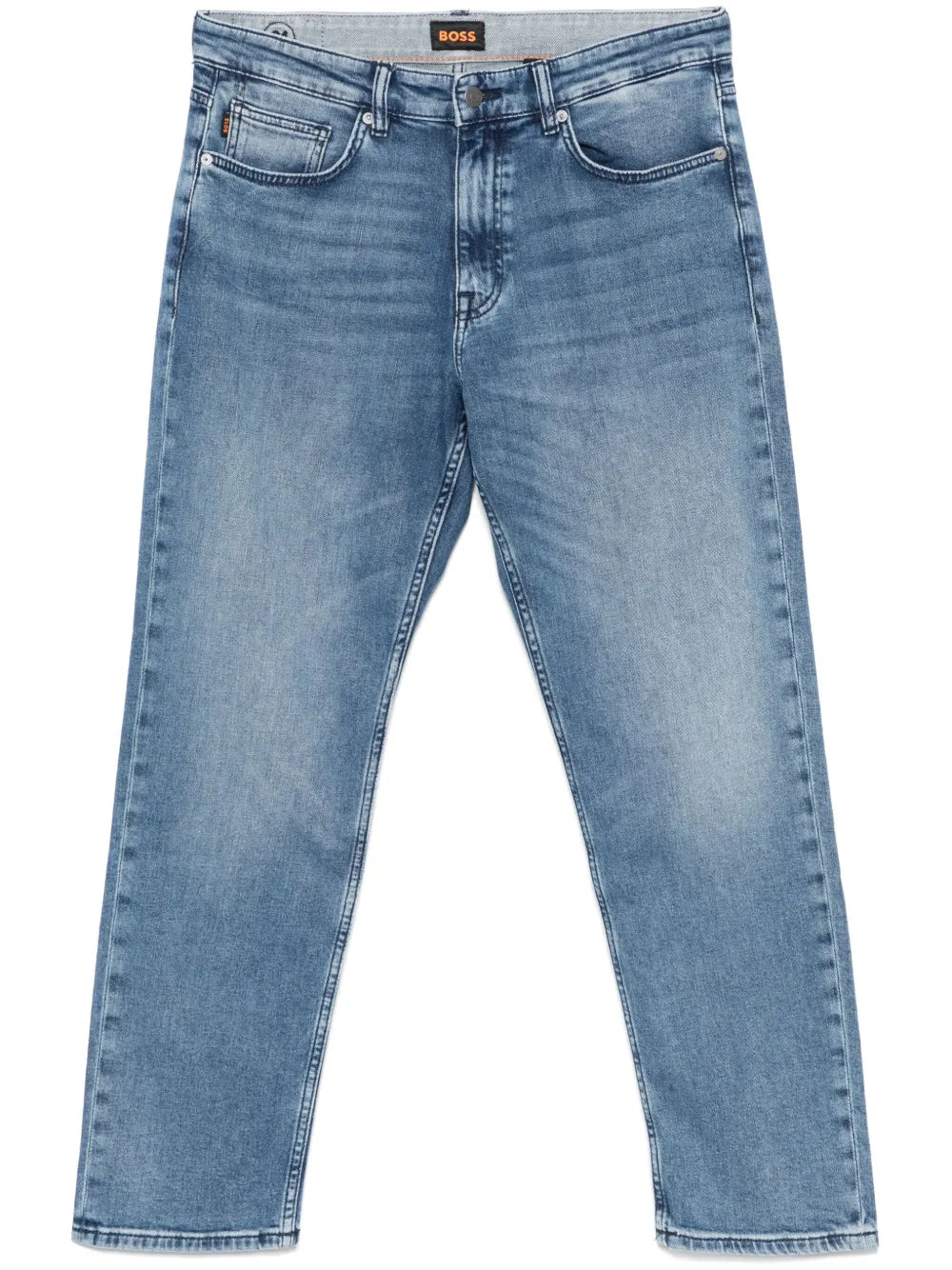 BOSS  logo-patch straight-leg jeans