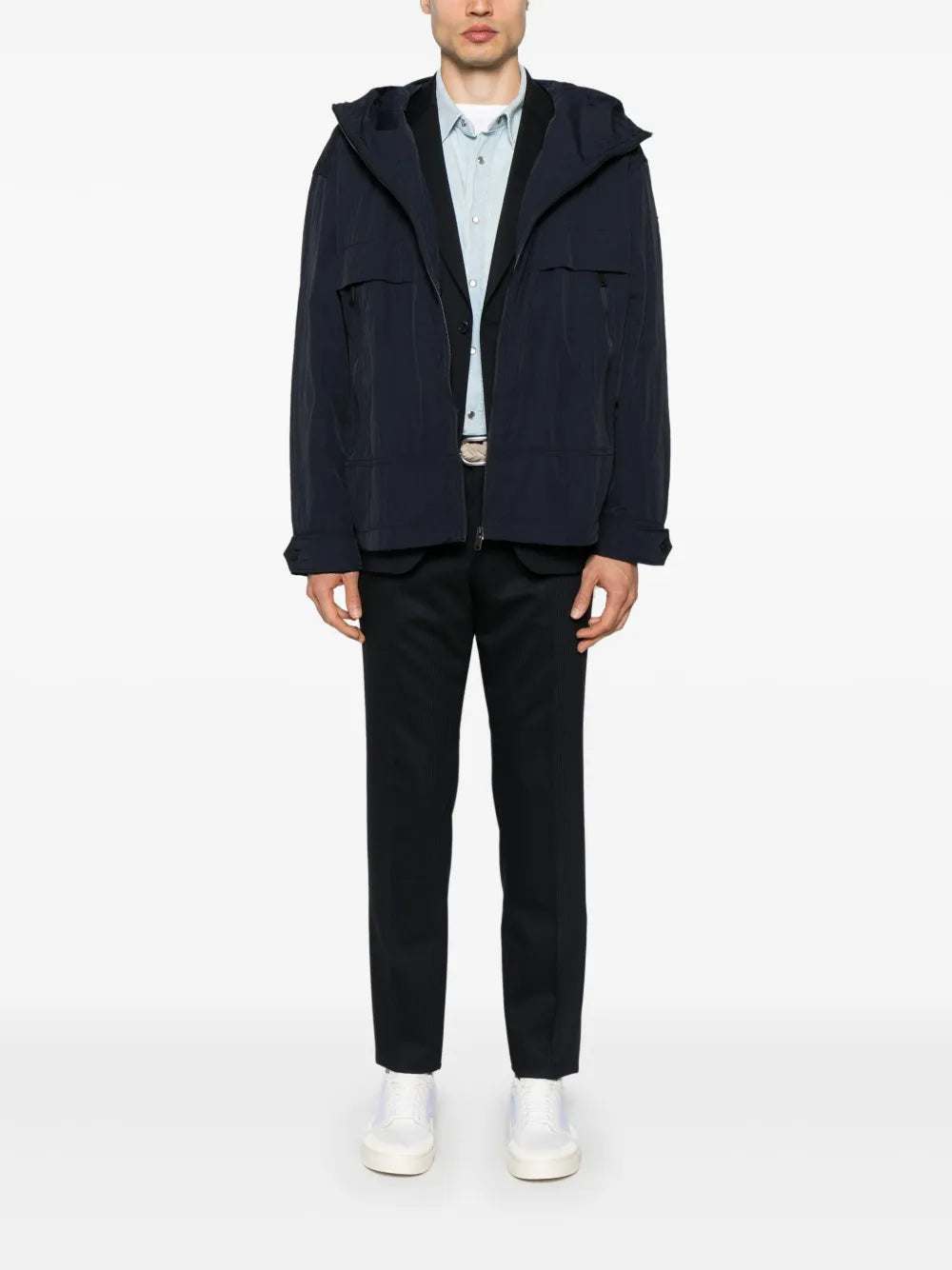 BOSS  logo-patch lightweight jacket