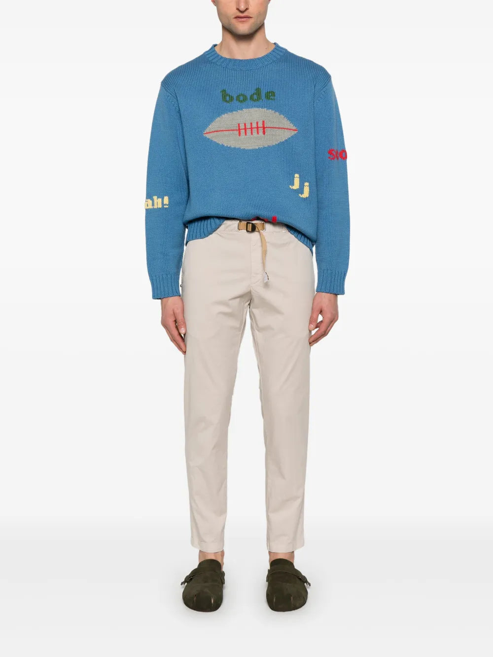White Sand  belted chino trousers
