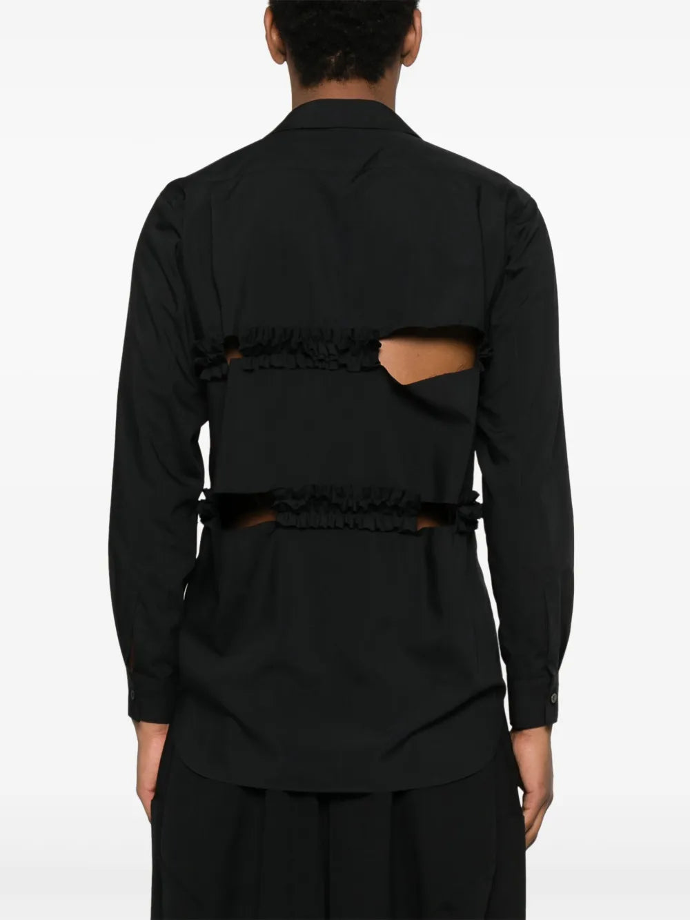 Black Comme Des Garçons  ruffle-trim shirt
