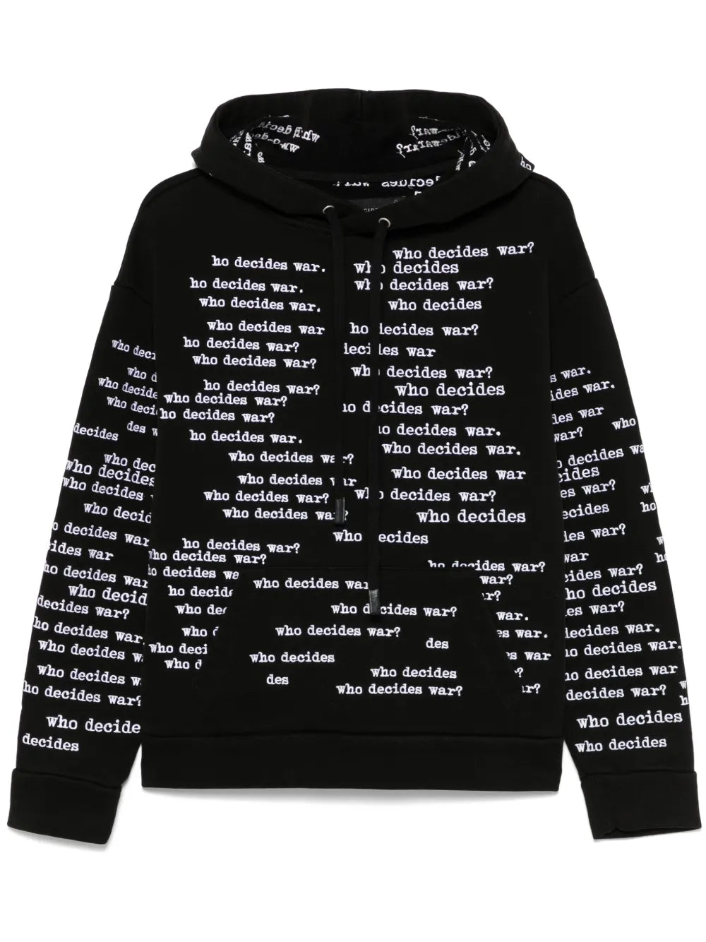 Who Decides War  logo-embroidered hoodie
