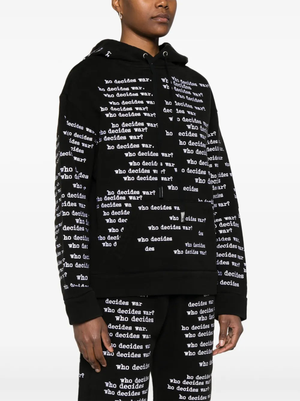 Who Decides War logo-embroidered hoodie