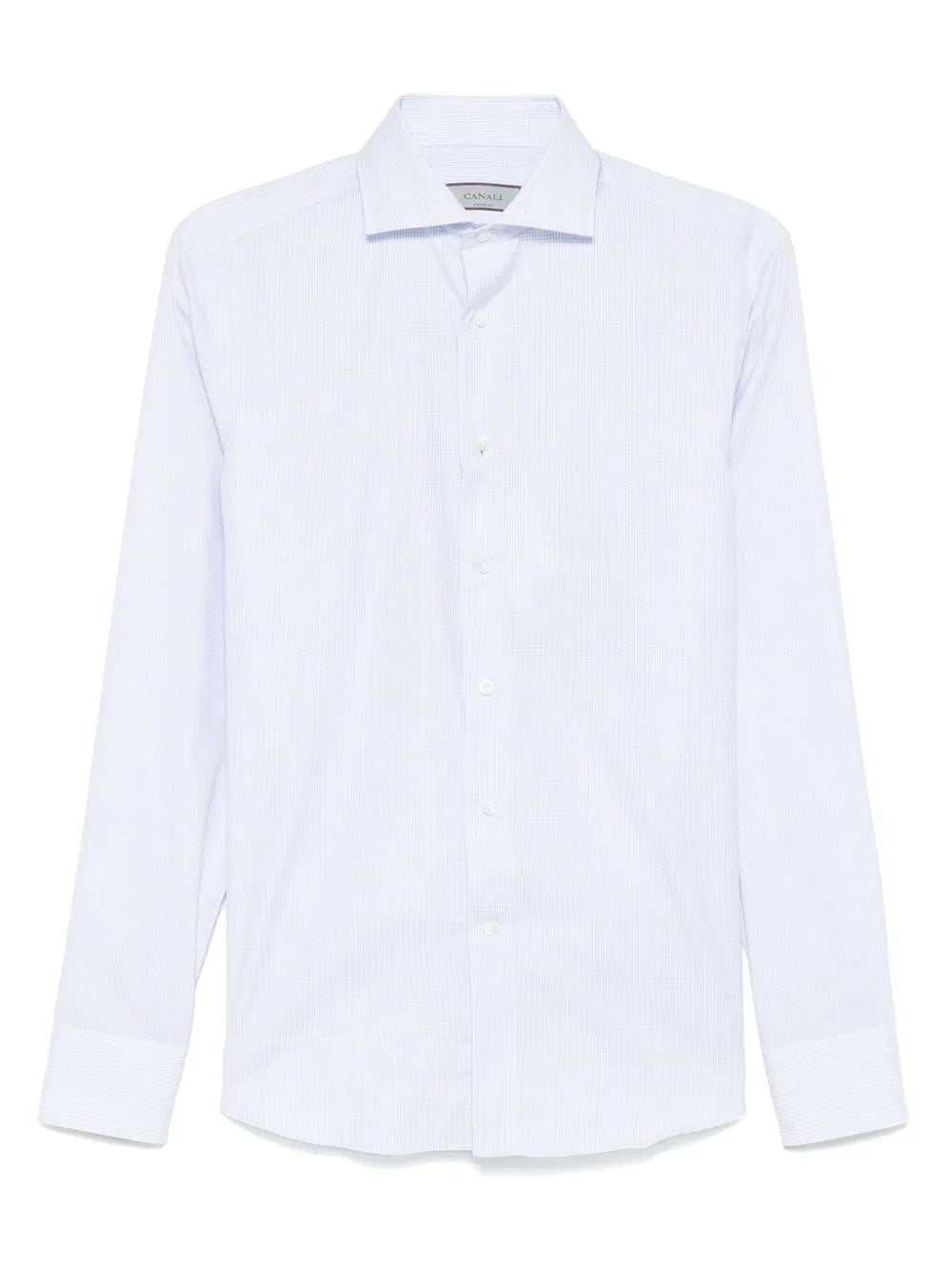 Canali  mini check-pattern shirt