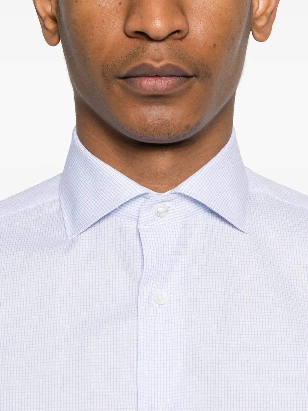 Canali  mini check-pattern shirt