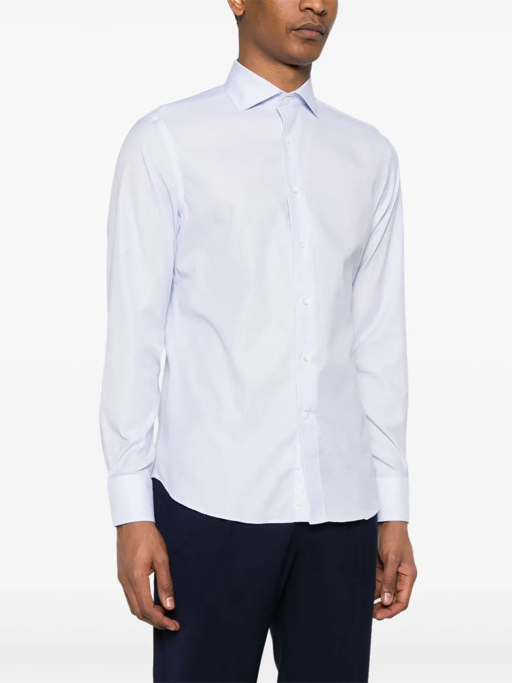 Canali  mini check-pattern shirt