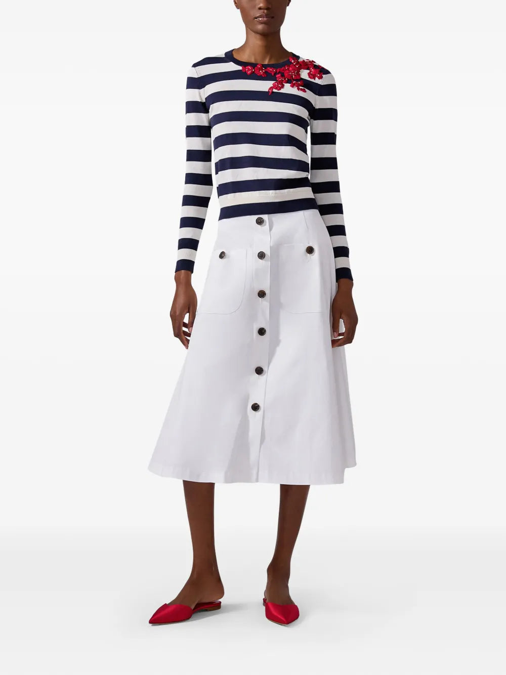 Carolina Herrera  poplin midi skirt