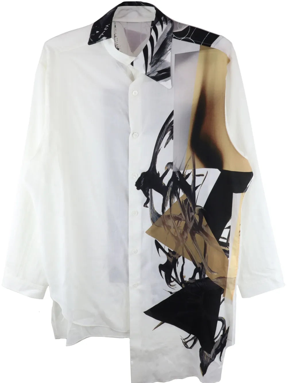 Yohji Yamamoto  abstract-print long-sleeve shirt