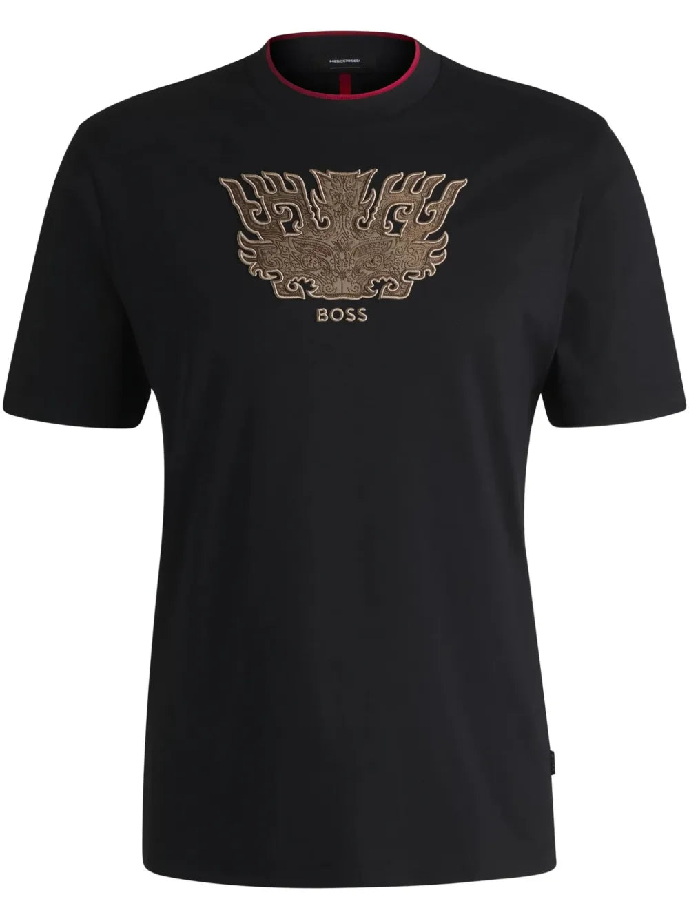 BOSS  logo-embroidered T-shirt