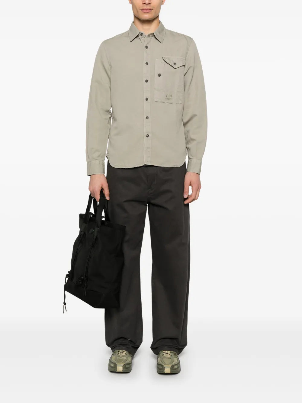 C.P. Company  embroidered-logo shirt