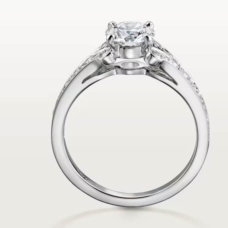 Cartier Ballerine solitaire, brilliant-cut diamond, paved