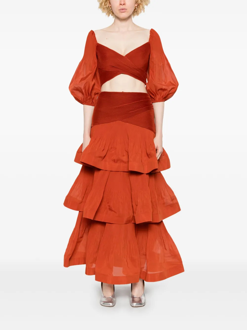 ZIMMERMANN  tiered pleated maxi skirt