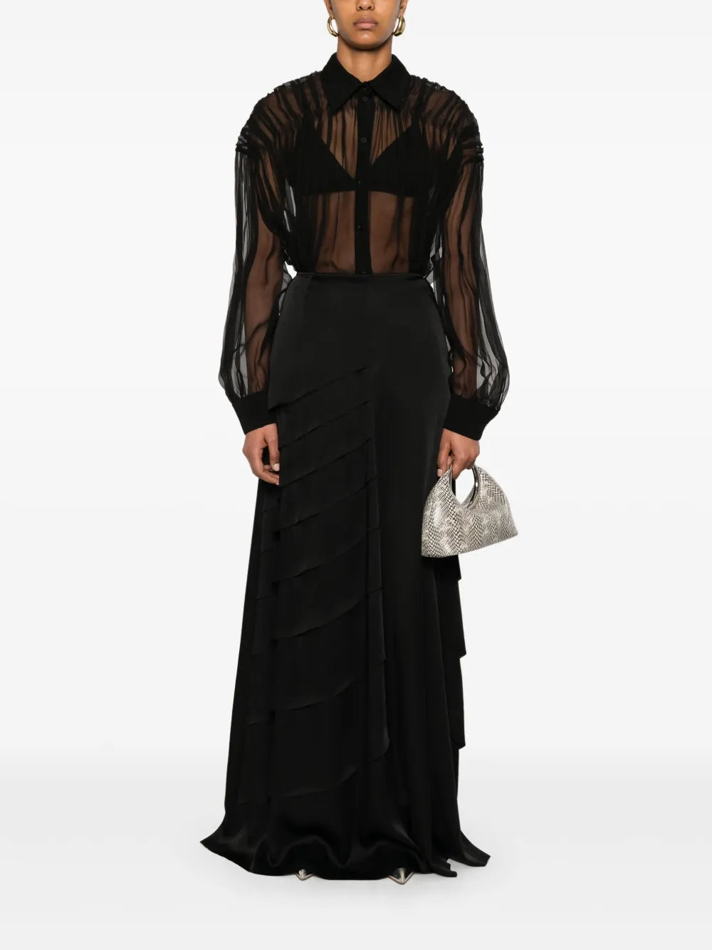 Alberta Ferretti satin maxi skirt