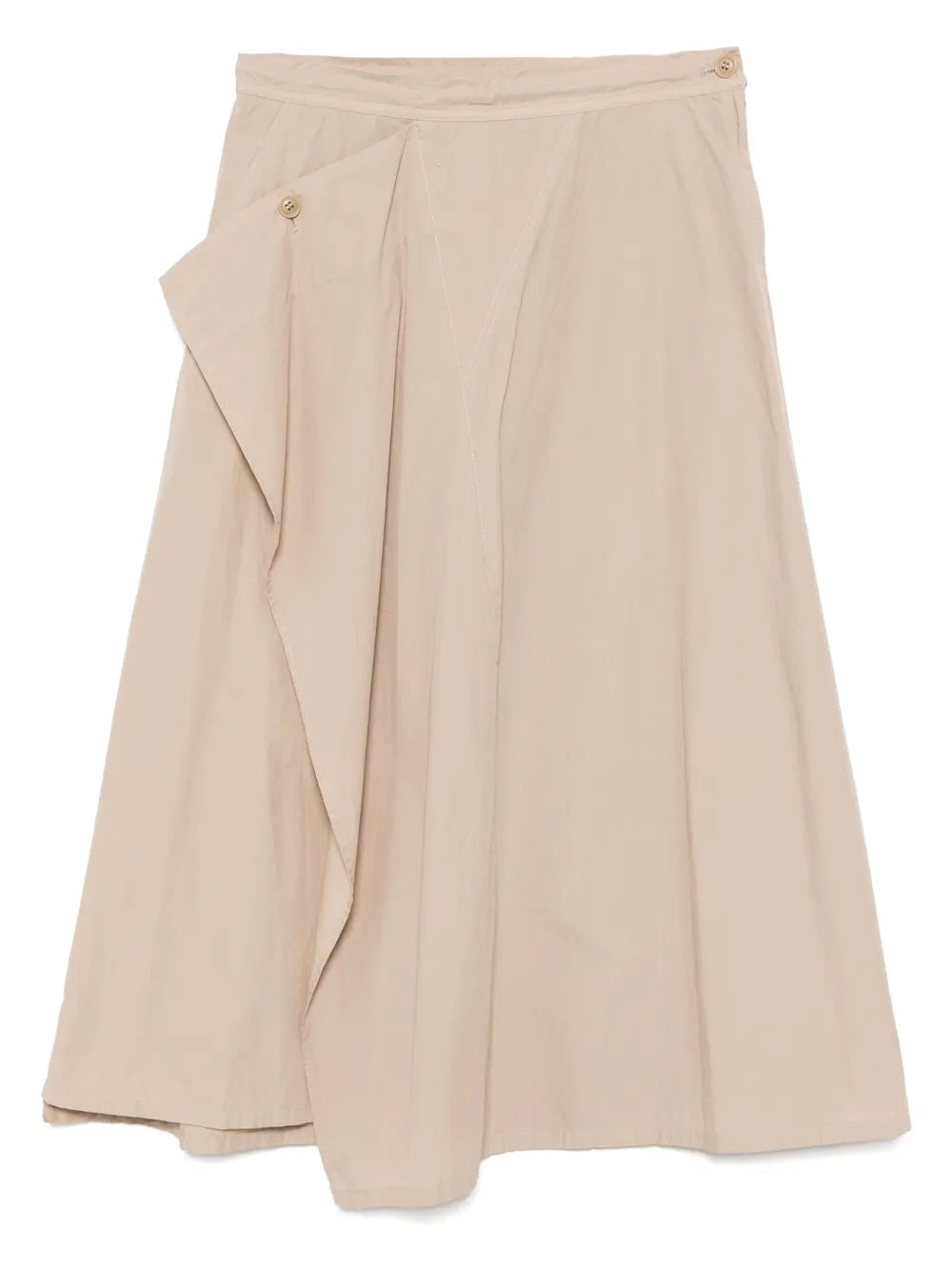Y's  garment dyeing front triangle stitch skirt