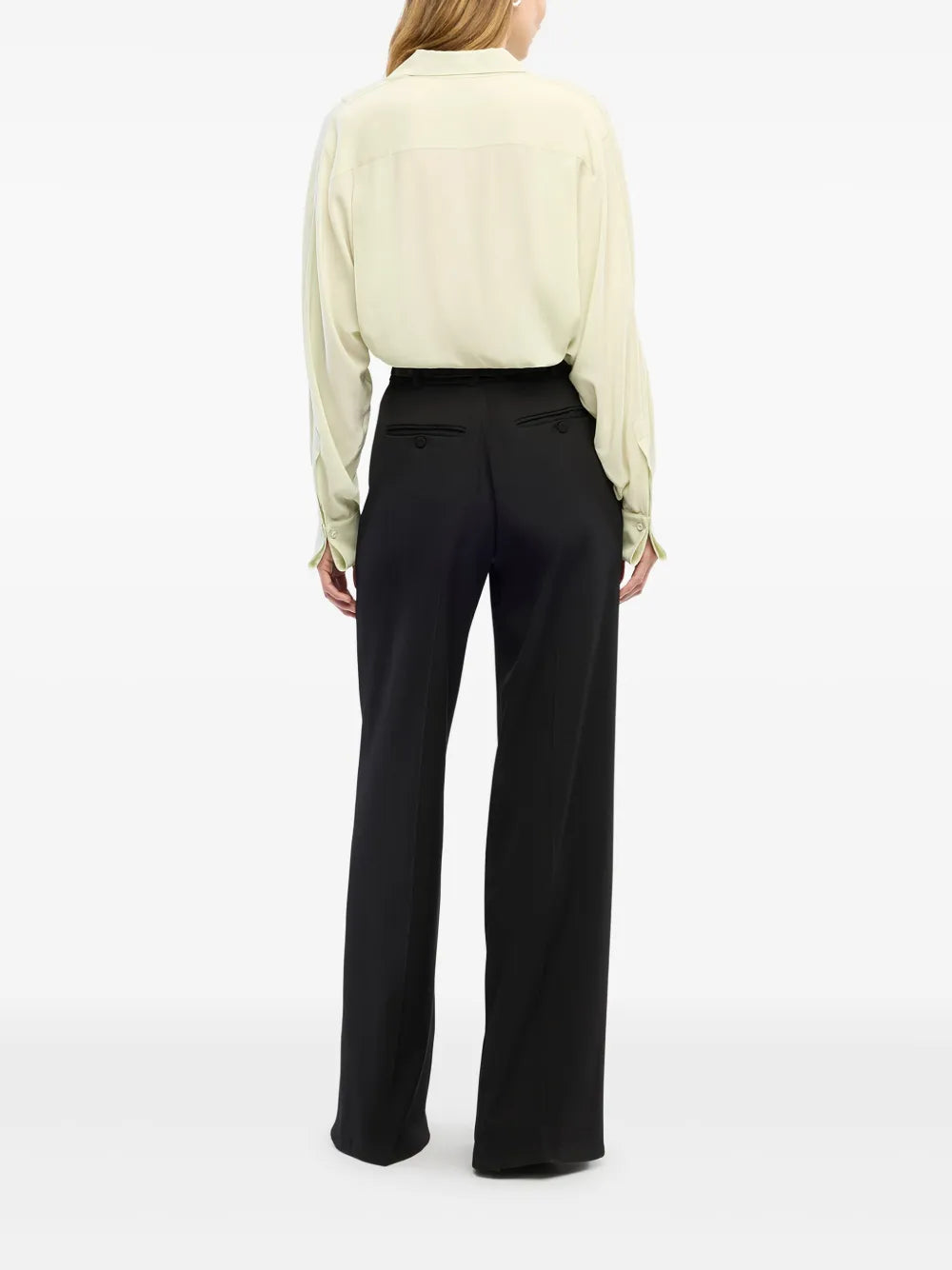 Another Tomorrow  pleated wrap shirt