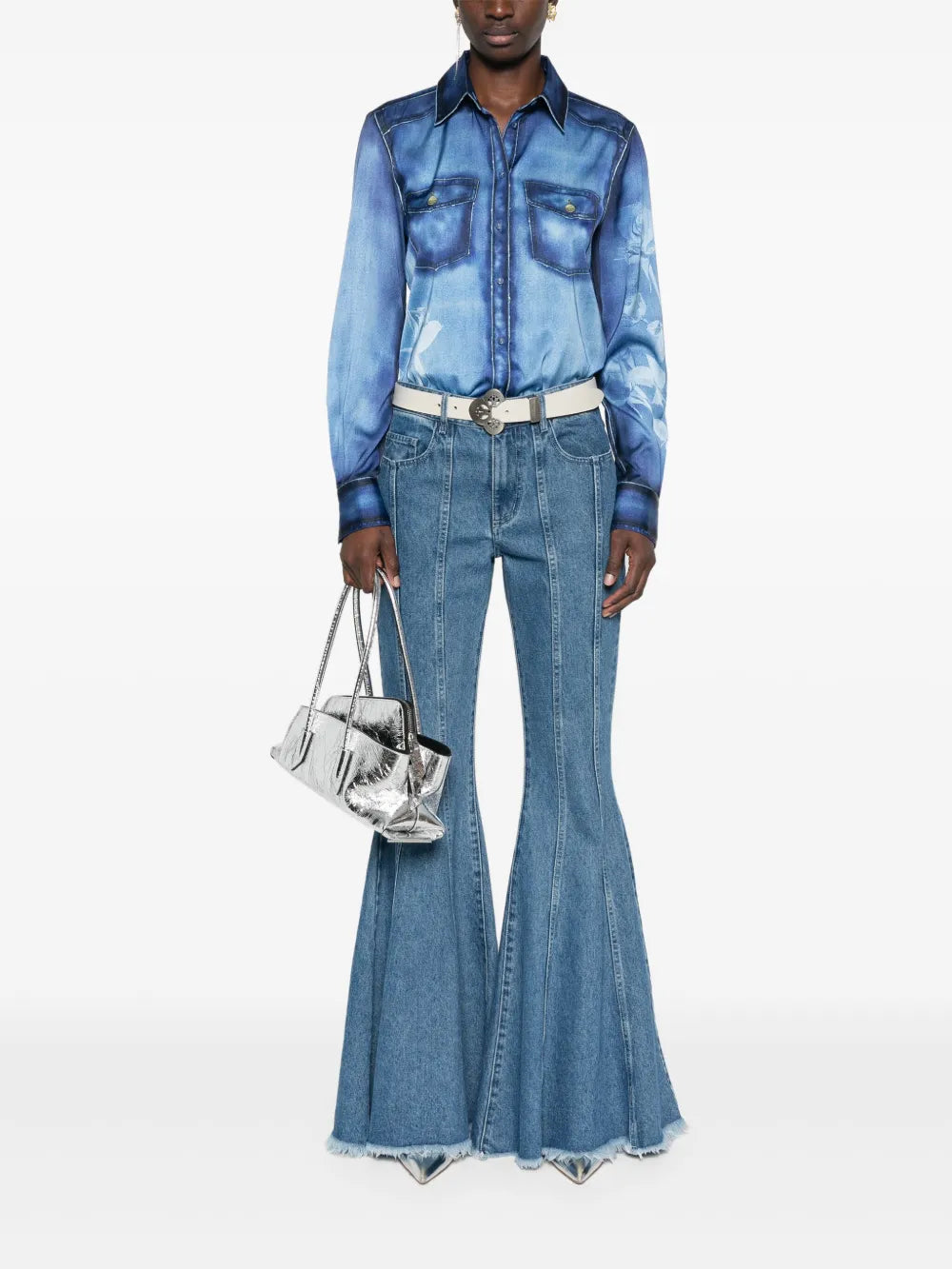 Blugirl denim-print shirt