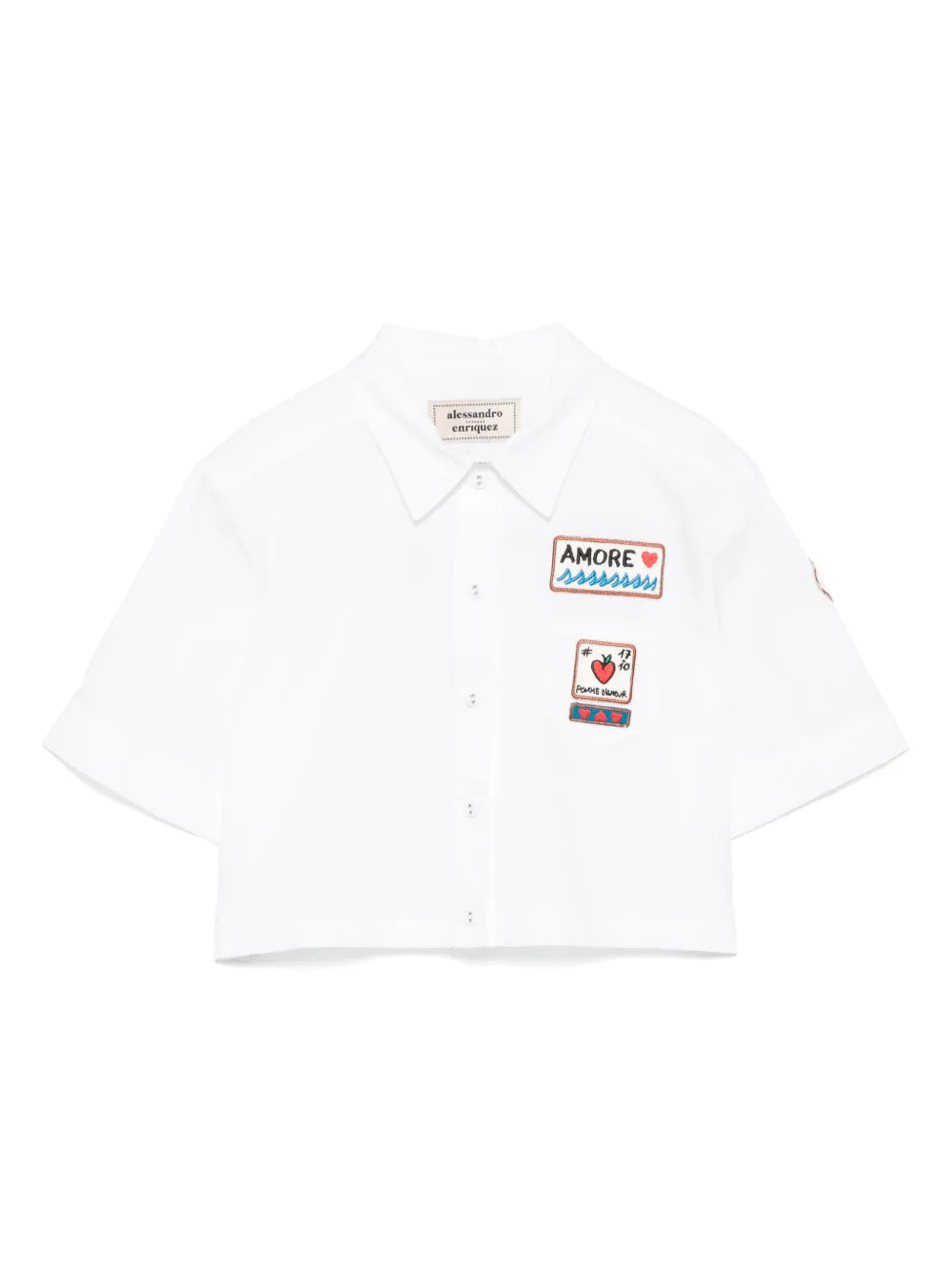 alessandro enriquez  patch-detailed shirt