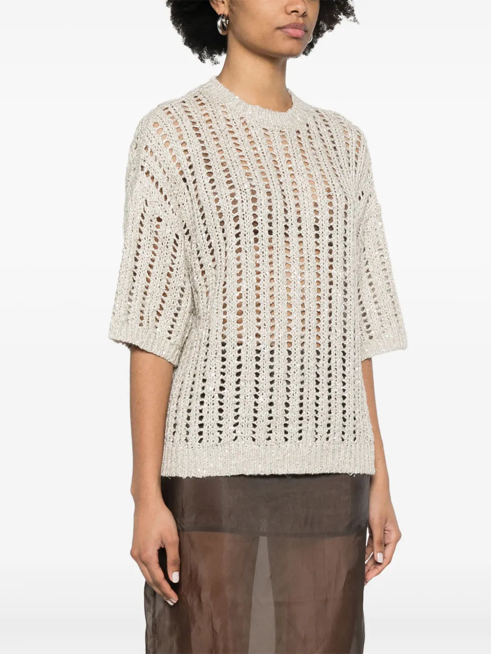 Brunello Cucinelli  sequin-embellished T-shirt