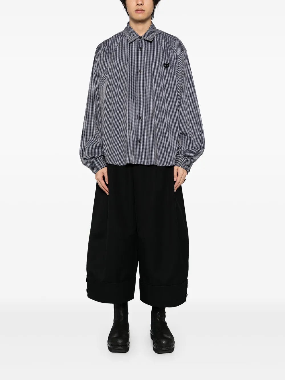 ZZERO BY SONGZIO  curved-cut cropped shirt