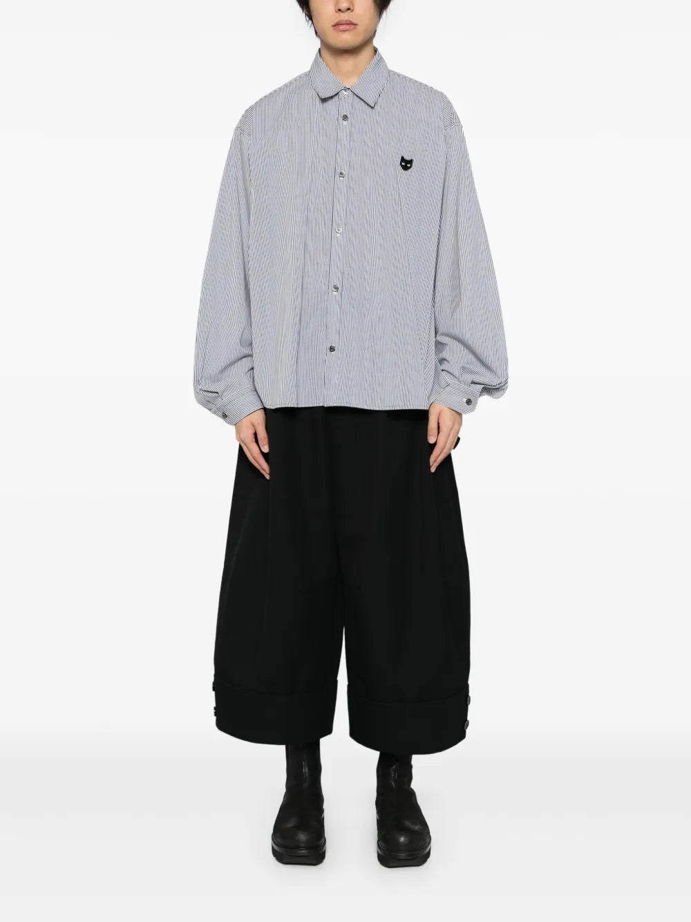 ZZERO BY SONGZIO  curved-cut cropped shirt