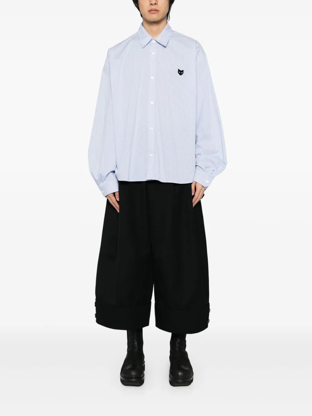 ZZERO BY SONGZIO  curved-cut cropped shirt