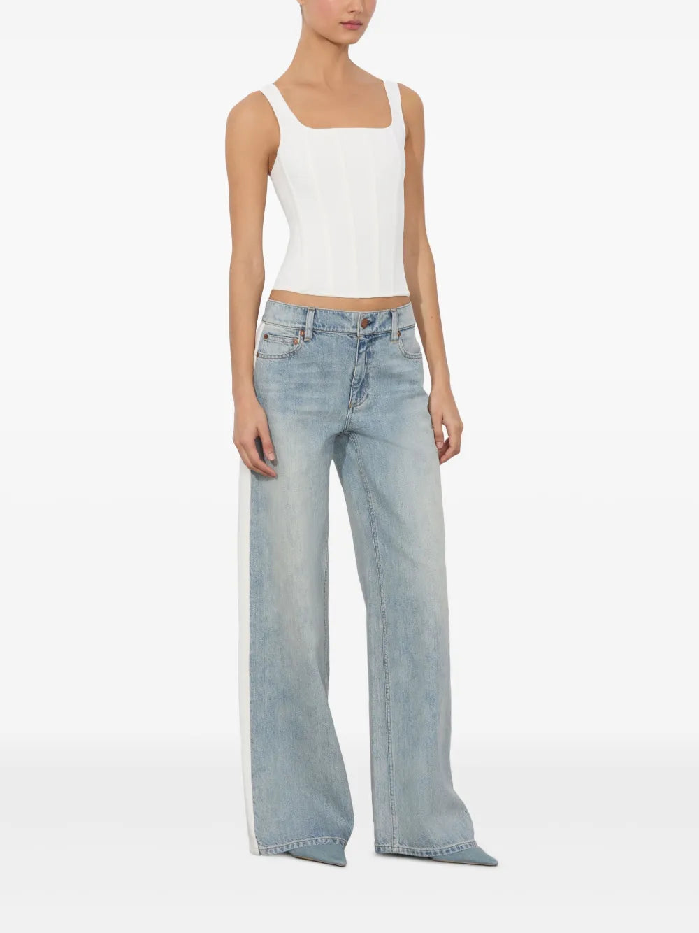 alice + olivia  The Road Trip side-stripe jeans