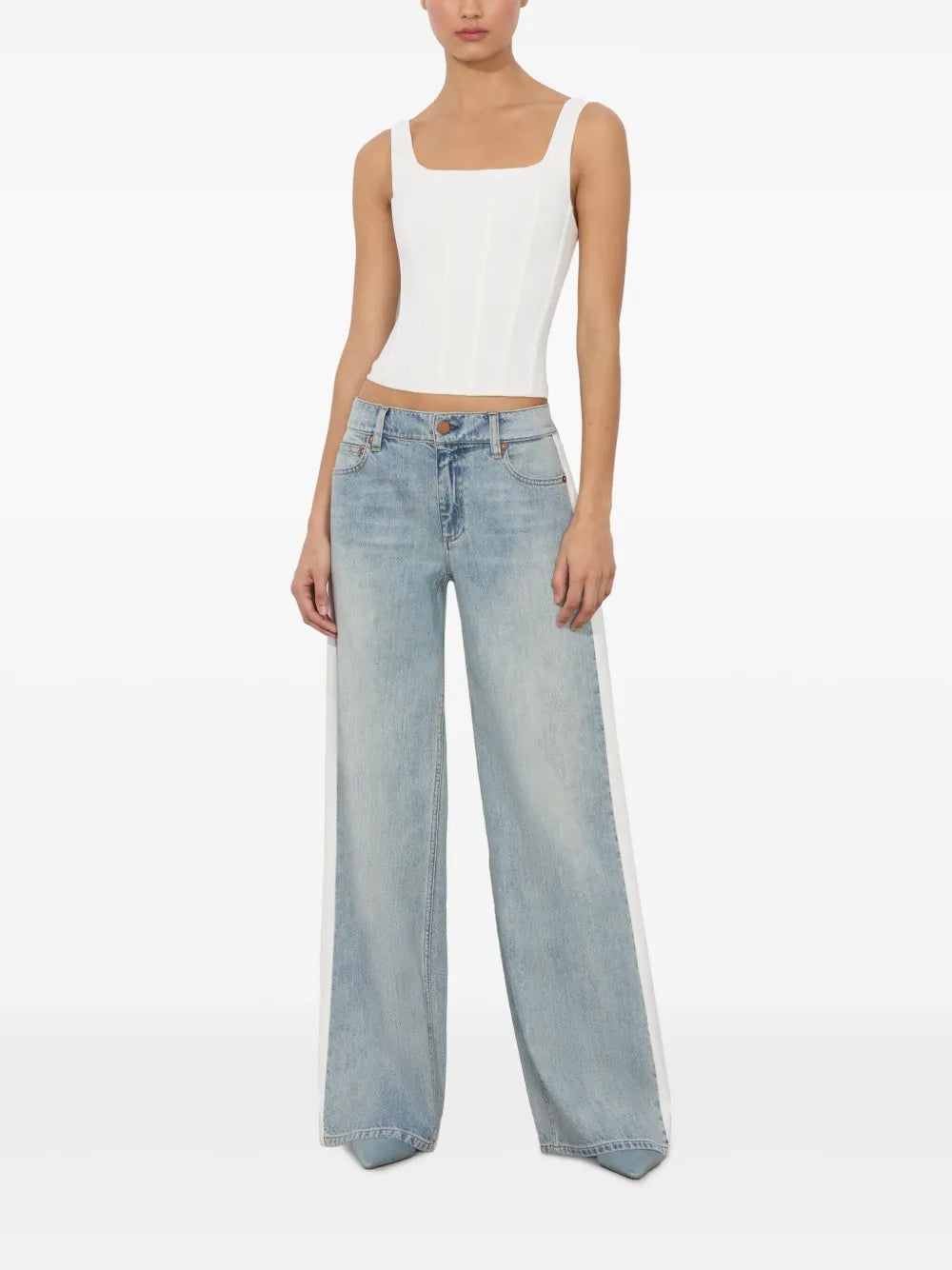 alice + olivia  The Road Trip side-stripe jeans
