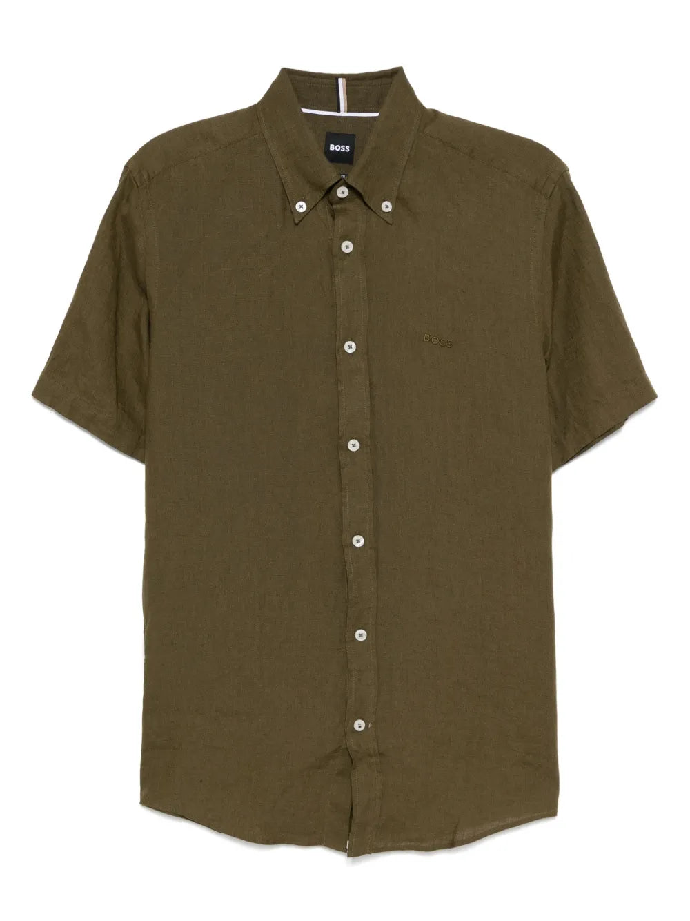 BOSS  logo-embroidered shirt