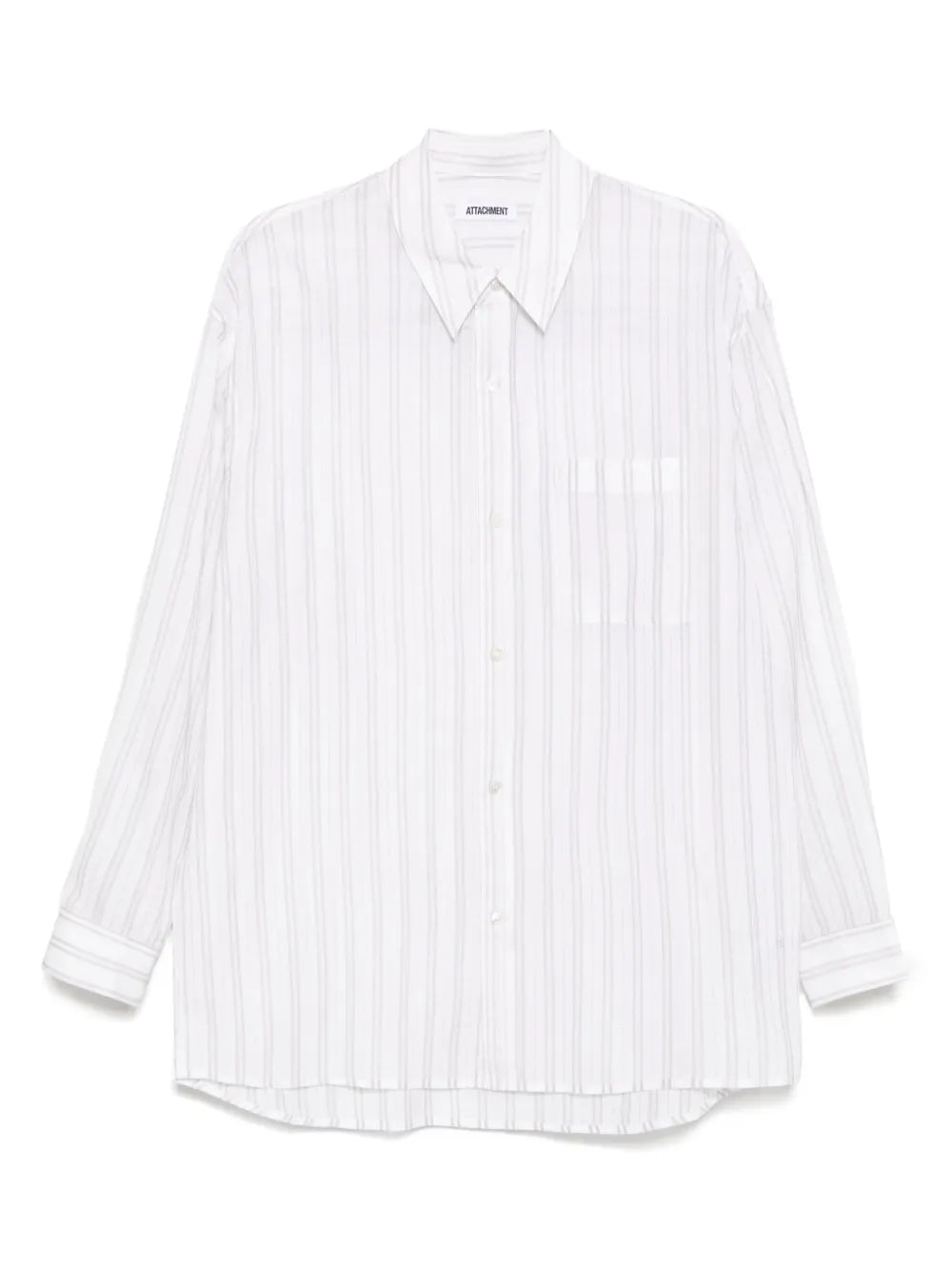 Attachment  striped lenocloth shirt