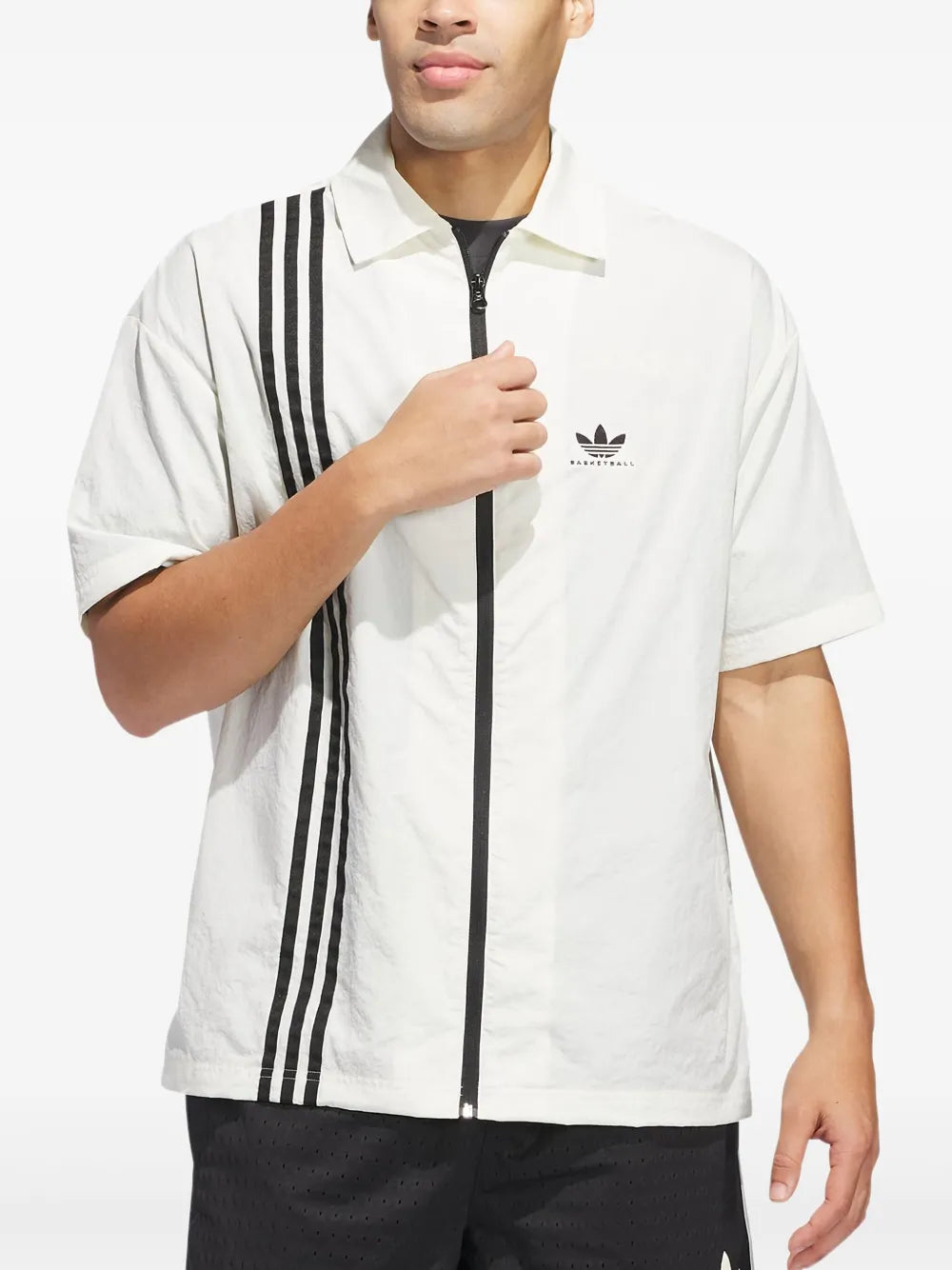 adidas  logo-embroidered shirt