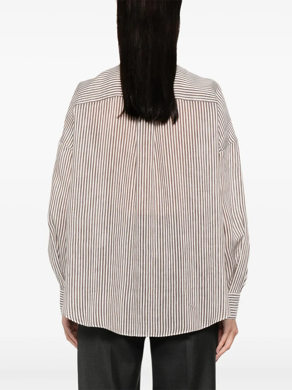 Brunello Cucinelli  striped organza shirt