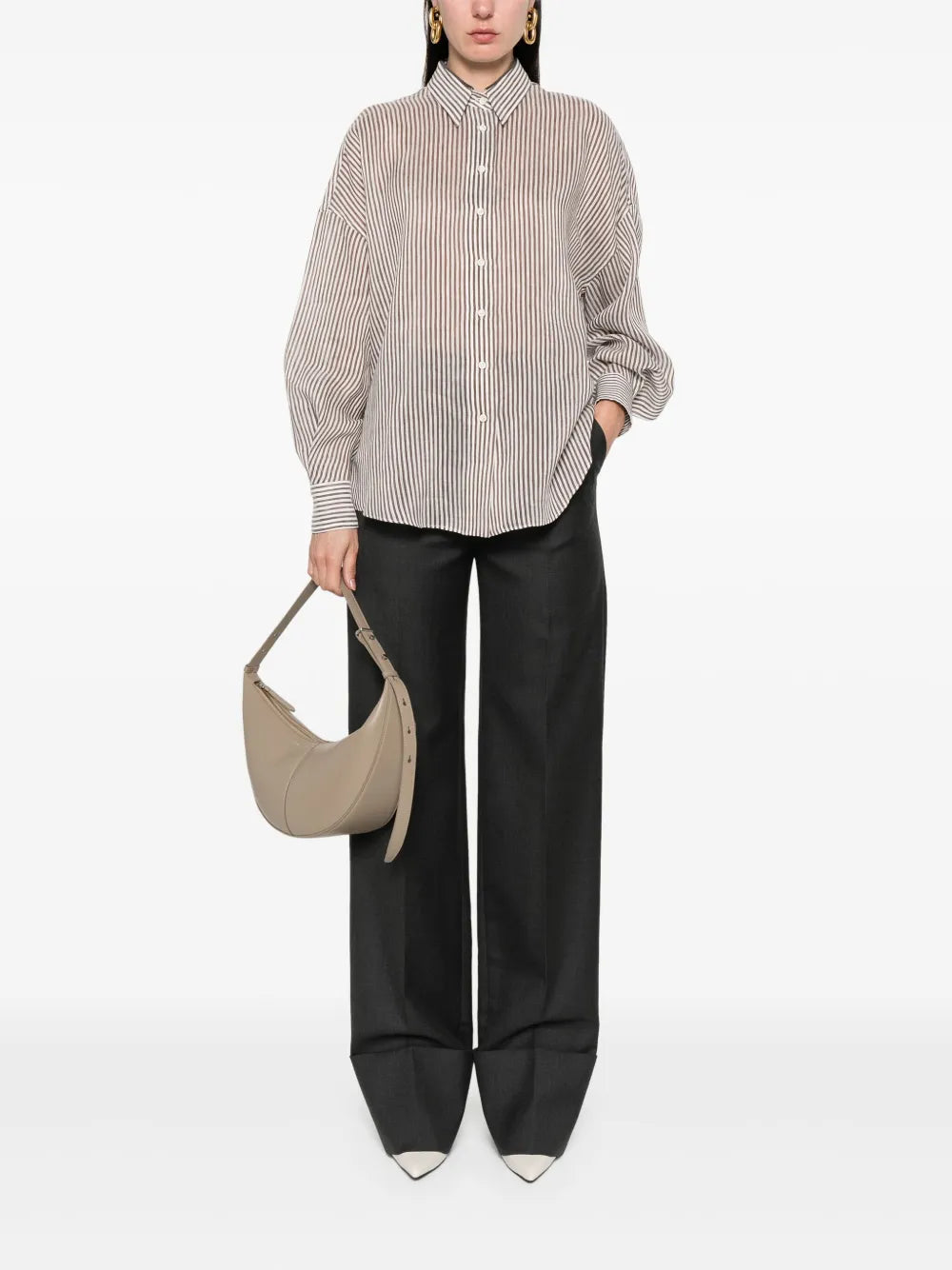 Brunello Cucinelli  striped organza shirt
