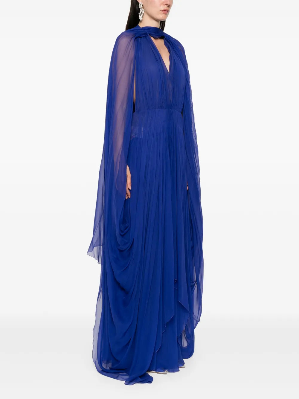 Alberta Ferretti  cape-insert maxi dress
