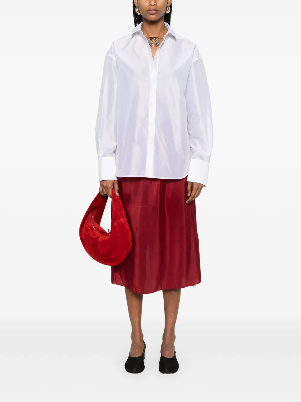 Carven silk midi skirt