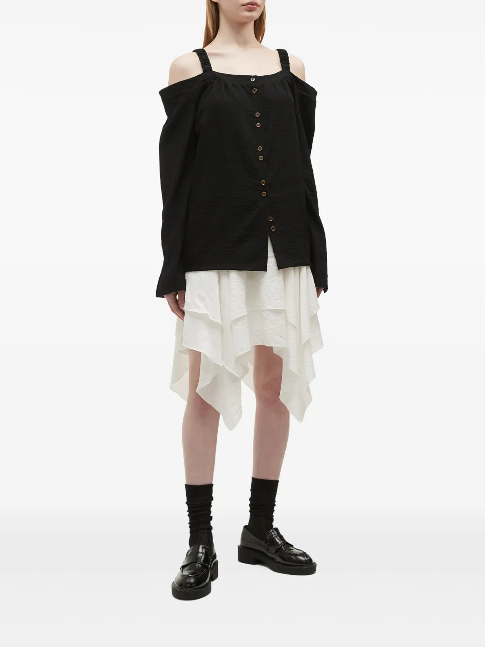 b+ab  asymmetric tiered skirt