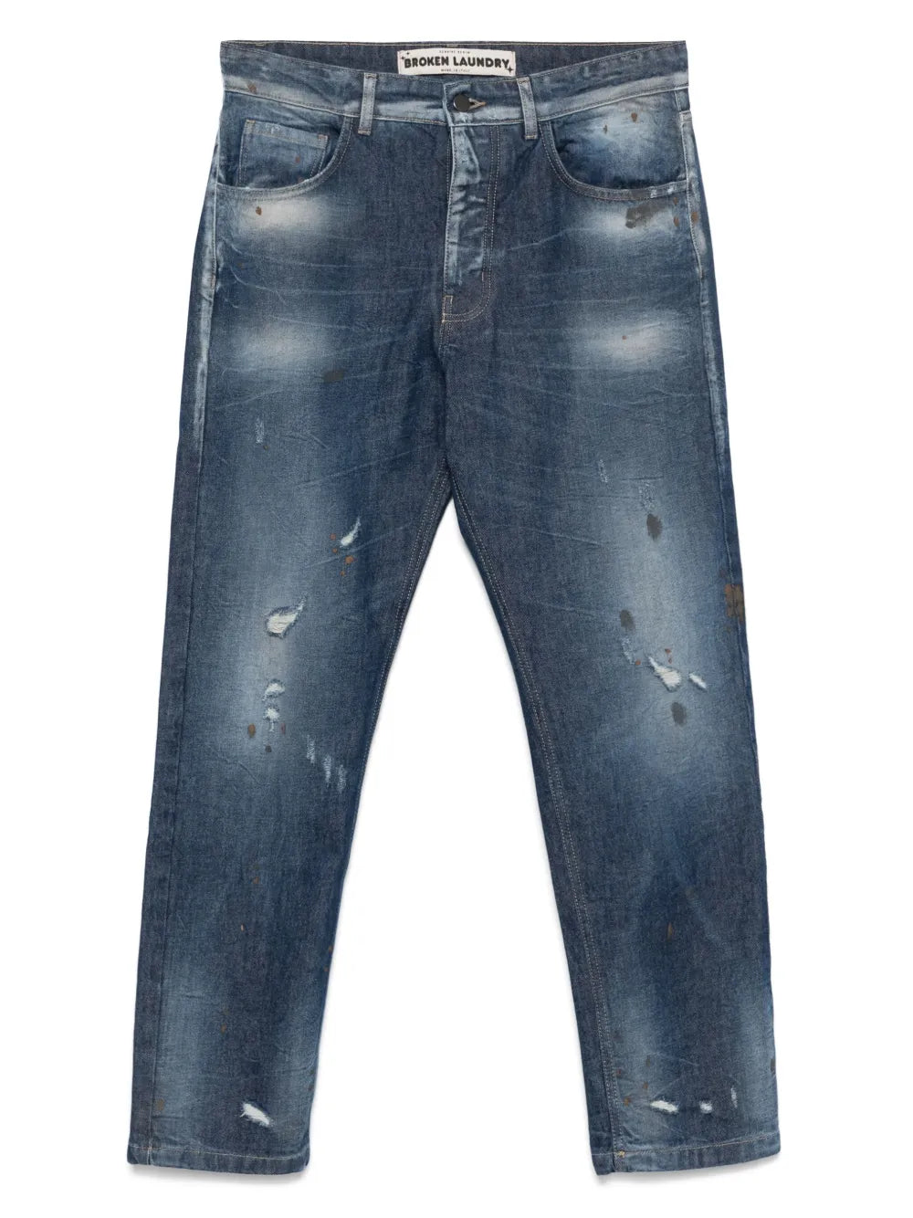 BROKEN LAUNDRY  distressed-finish jeans