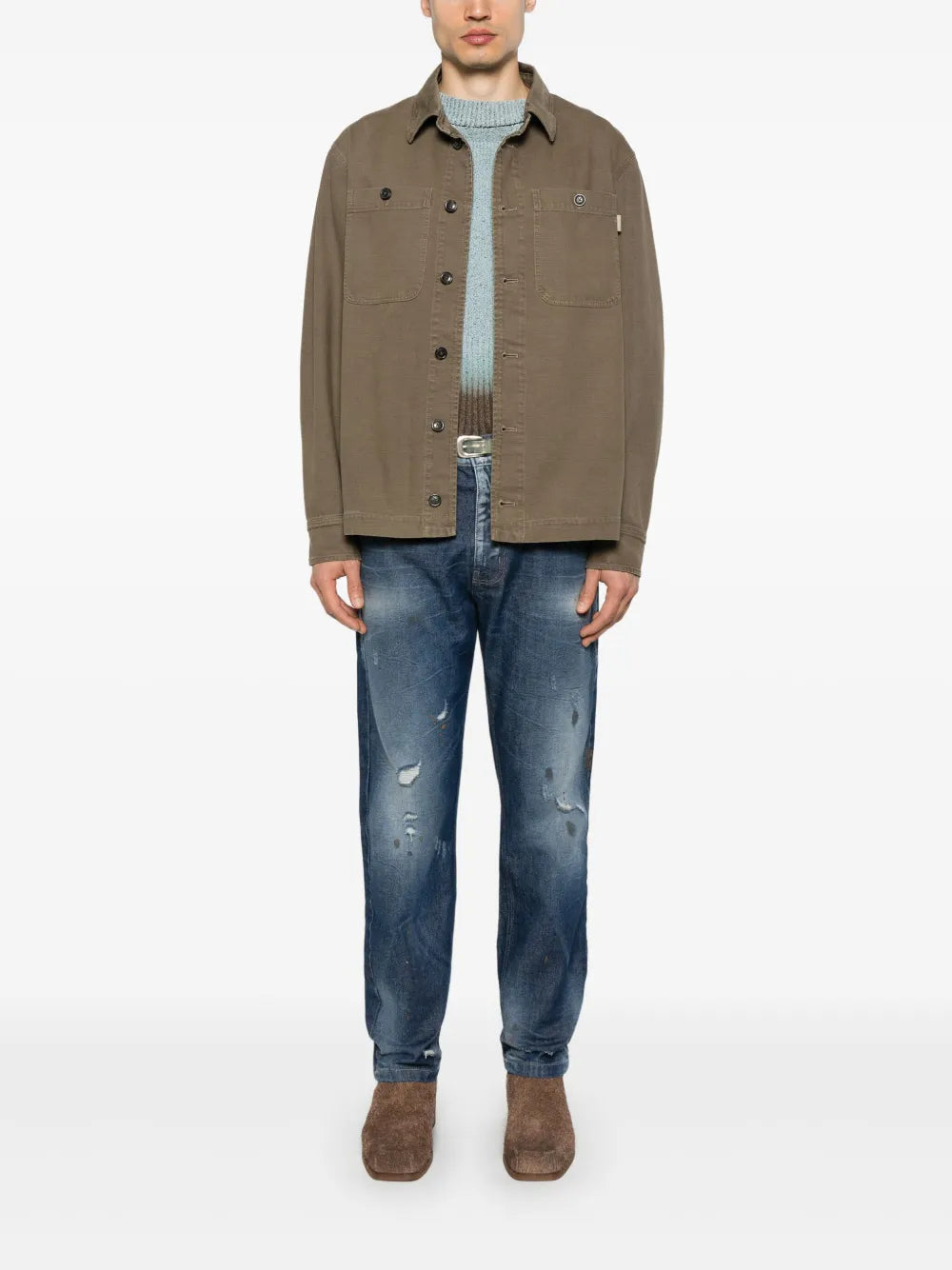 BROKEN LAUNDRY distressed-finish jeans