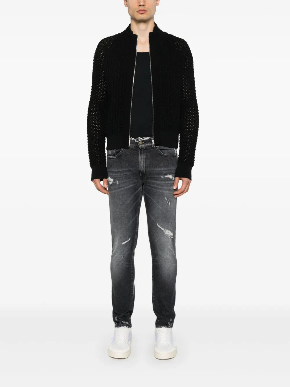 BROKEN LAUNDRY  ripped-detailing jeans