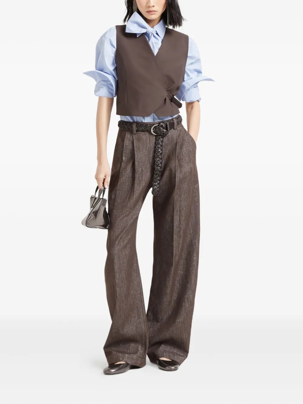 Brunello Cucinelli  loose-fit curved trousers