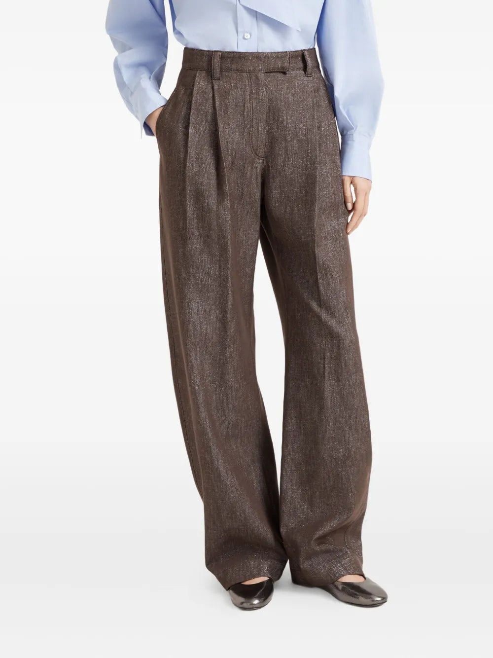 Brunello Cucinelli  loose-fit curved trousers