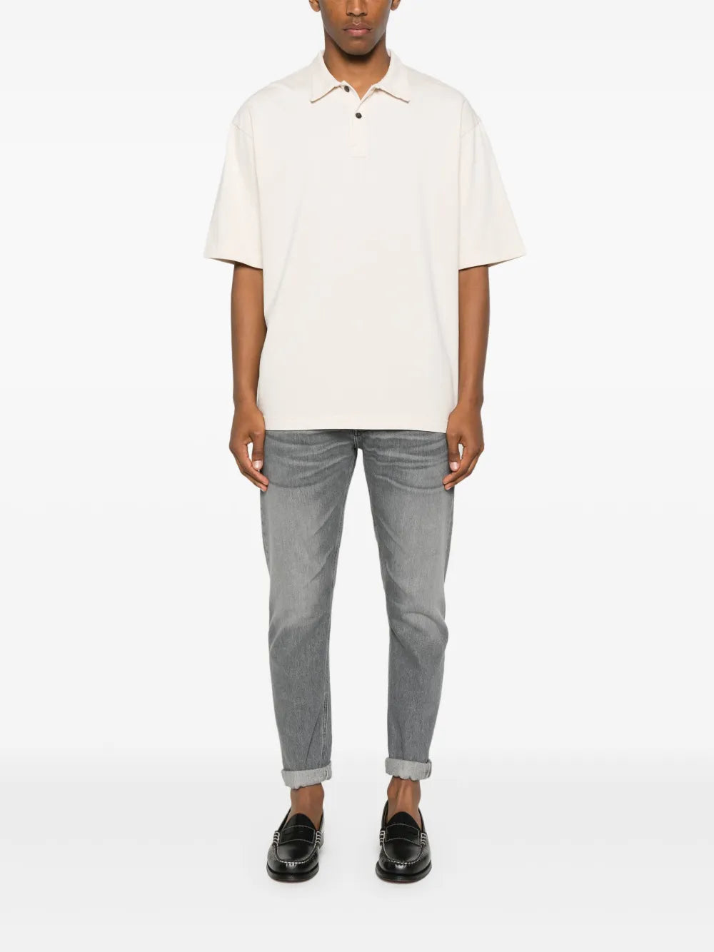 White Sand  cotton polo shirt