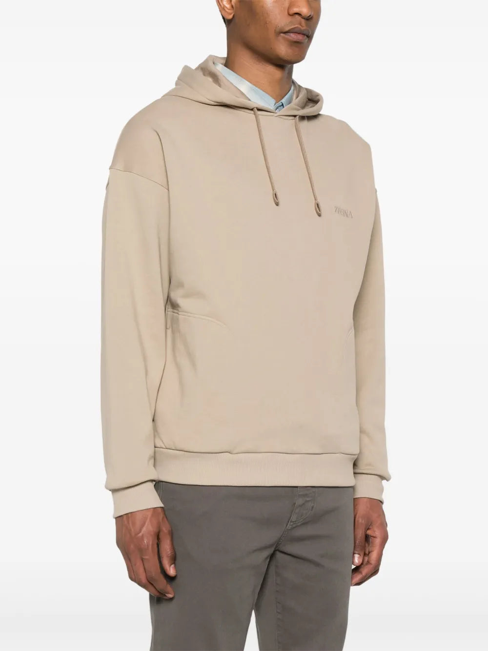 Zegna logo-embroidered hoodie