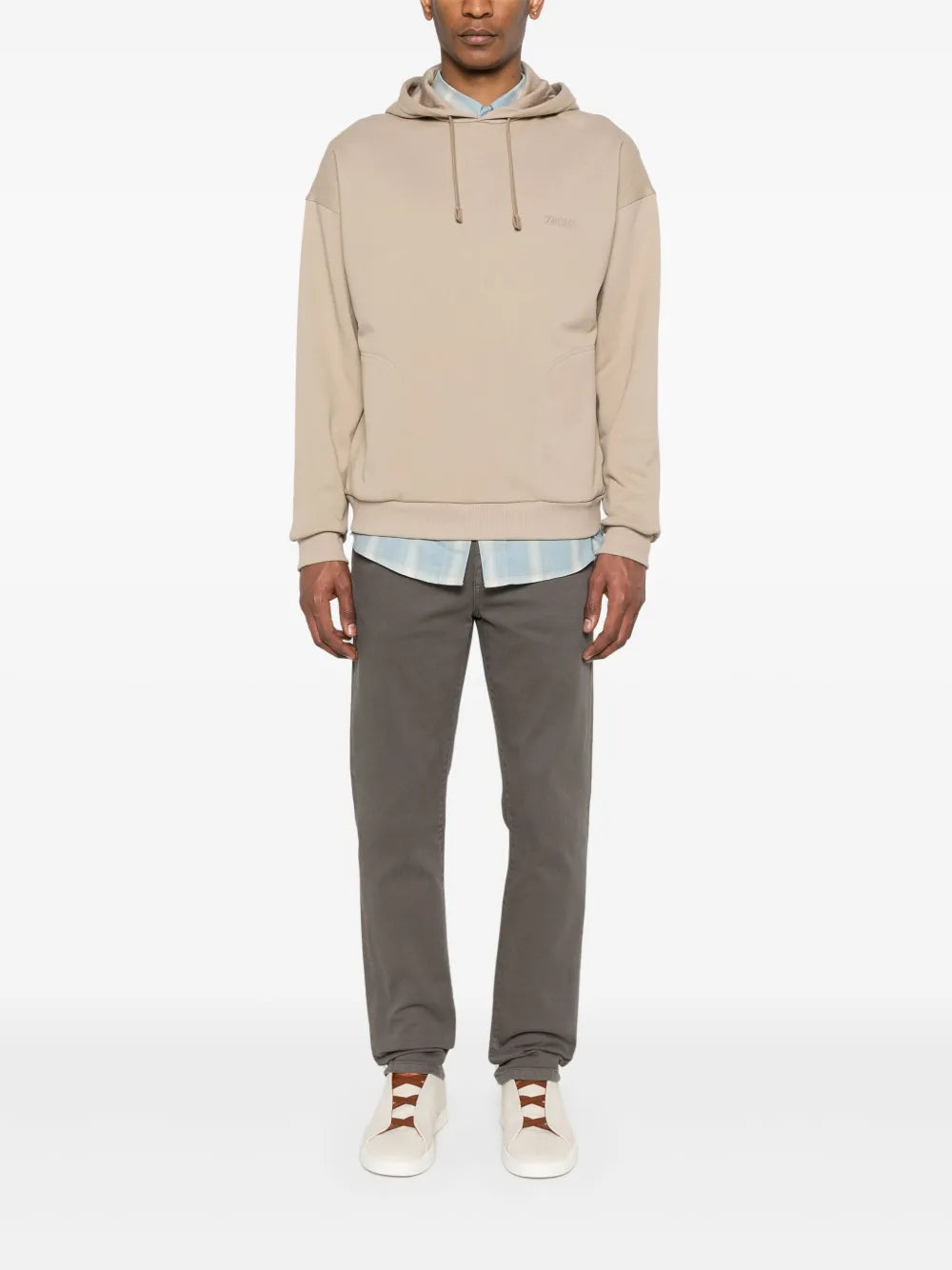 Zegna logo-embroidered hoodie
