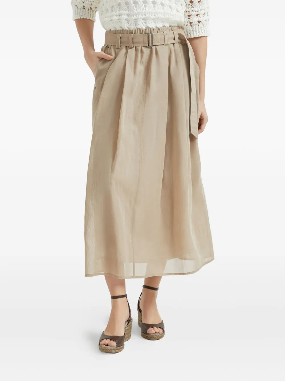 Brunello Cucinelli  cotton midi skirt