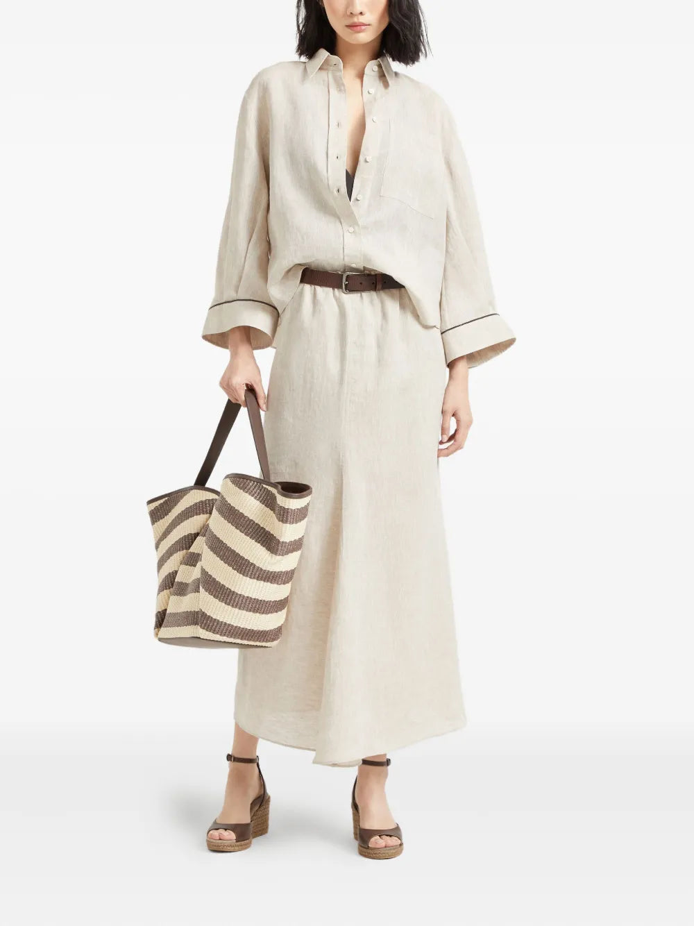 Brunello Cucinelli linen maxi skirt