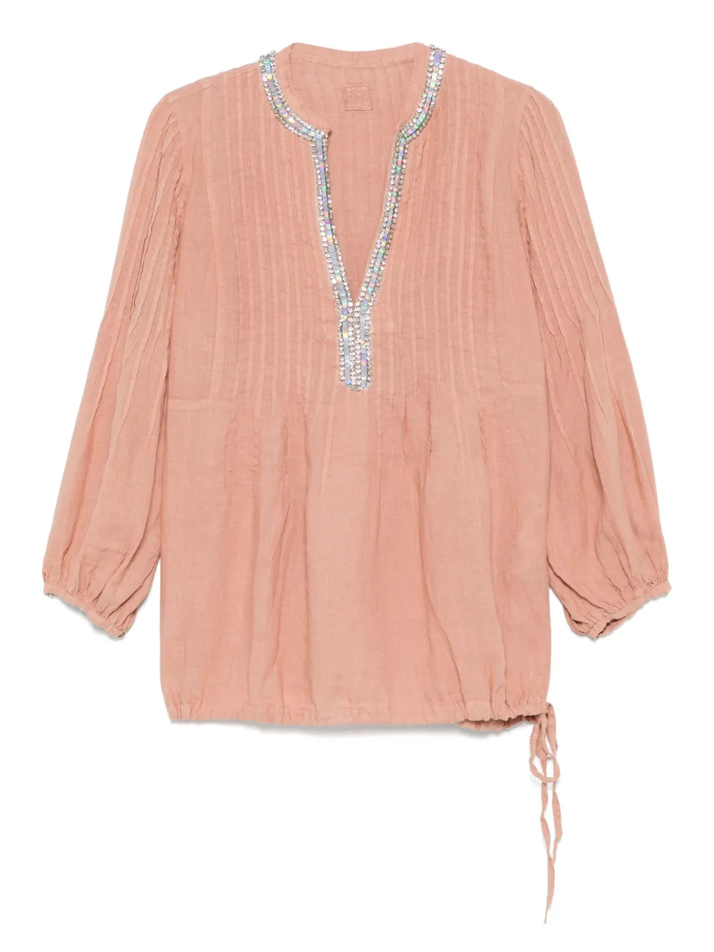 120% Lino  crystal-embellished blouse