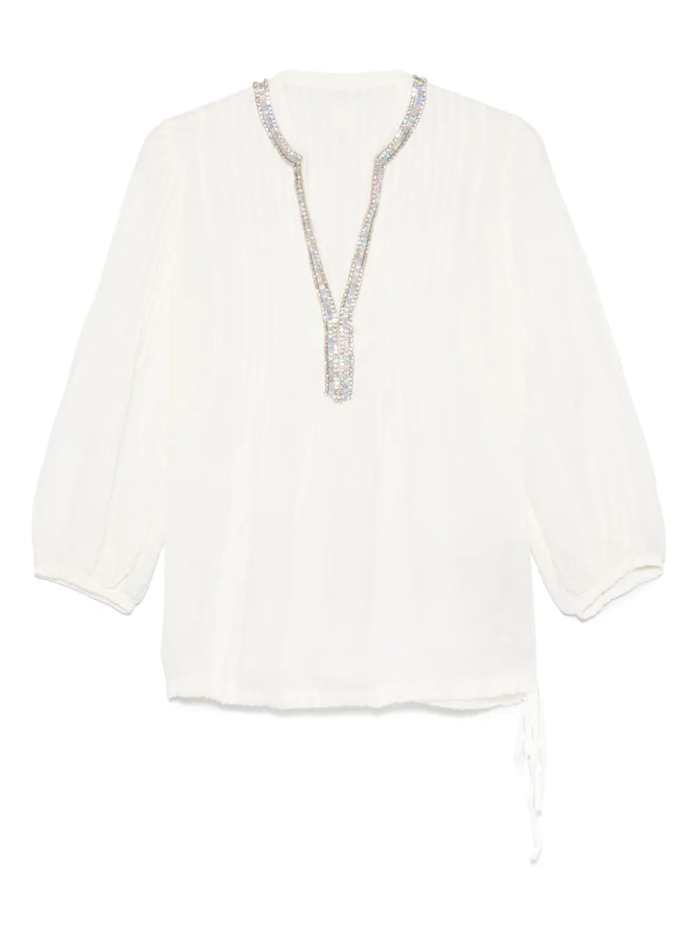 120% Lino  crystal-embellished blouse