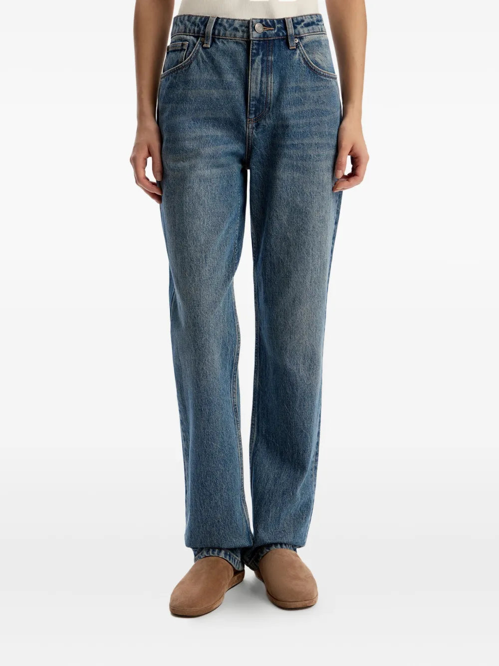 12 STOREEZ  high-rise straight-leg jeans