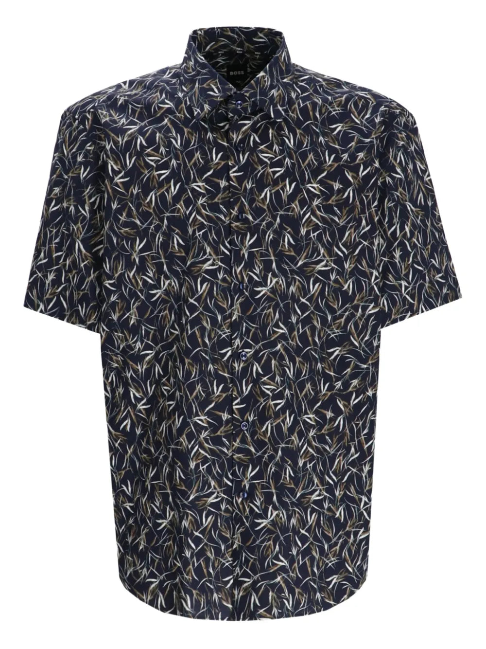 BOSS  Joe leaf-print short-sleeve shirt