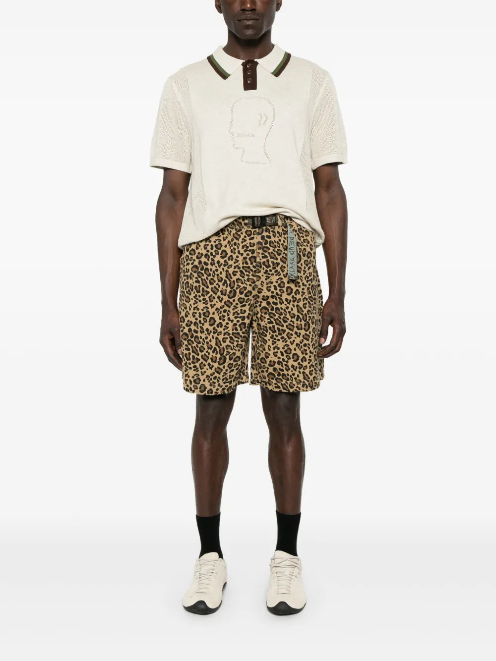 Brain Dead  pointelle logo Head polo shirt