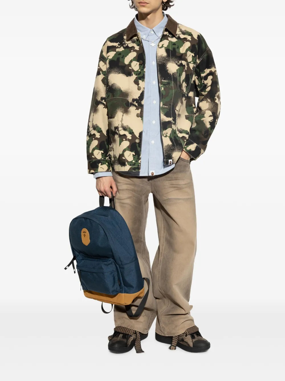 A BATHING APE® logo-embroidered shirt